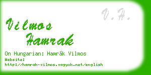 vilmos hamrak business card